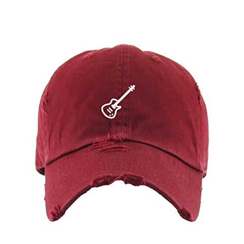 Electric Guitar Vintage Baseball Cap Embroidered Cotton Adjustable Distressed Dad Hat