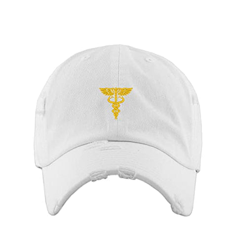 Caduceus Vintage Baseball Cap Embroidered Cotton Adjustable Distressed Dad Hat