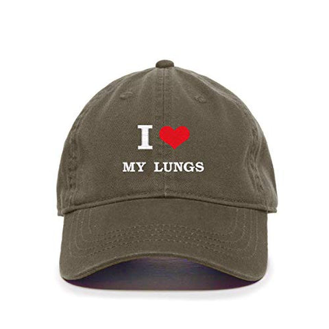 I Love My Lungs Baseball Cap Embroidered Cotton Adjustable Dad Hat