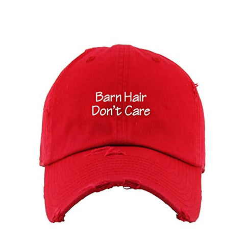 Barn Hair Don't Care Vintage Baseball Cap Embroidered Cotton Adjustable Distressed Dad Hat