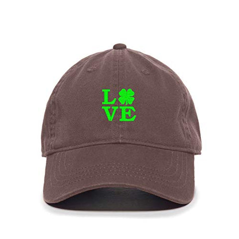 Love Shamrock Baseball Cap Embroidered Cotton Adjustable Dad Hat