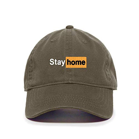 Stay Home Baseball Cap Embroidered Cotton Adjustable Dad Hat