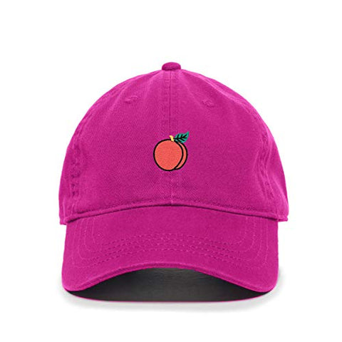 Peach Baseball Cap Embroidered Cotton Adjustable Dad Hat