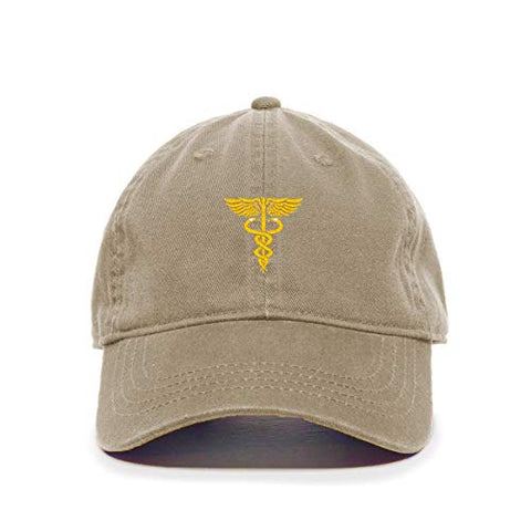 Caduceus Baseball Cap Embroidered Cotton Adjustable Dad Hat