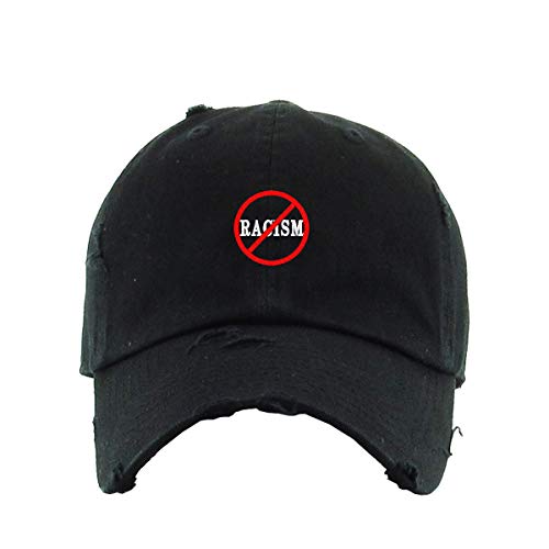 No Racism Vintage Baseball Cap Embroidered Cotton Adjustable Distressed Dad Hat