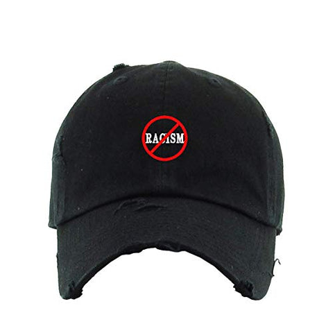 No Racism Vintage Baseball Cap Embroidered Cotton Adjustable Distressed Dad Hat