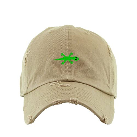 Lizard Vintage Baseball Cap Embroidered Cotton Adjustable Distressed Dad Hat