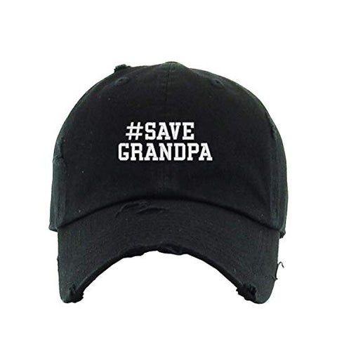 Save Grandpa Vintage Baseball Cap Embroidered Cotton Adjustable Distressed Dad Hat