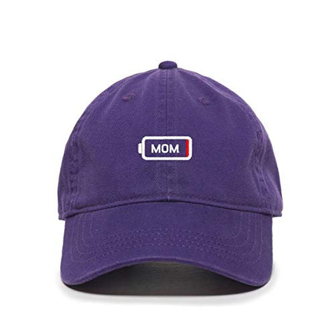 Mom Battery Dying Baseball Cap Embroidered Cotton Adjustable Dad Hat