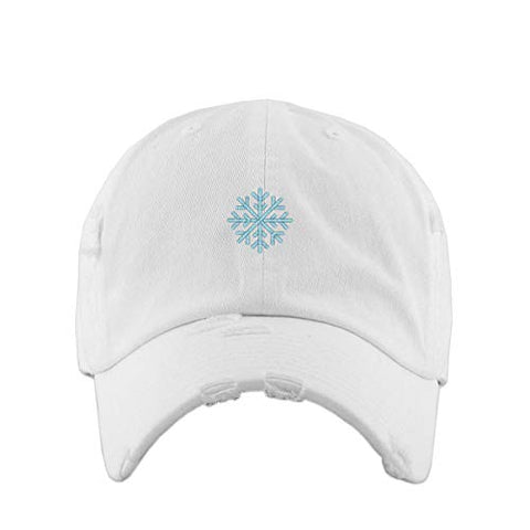 Snowflake Vintage Baseball Cap Embroidered Cotton Adjustable Distressed Dad Hat