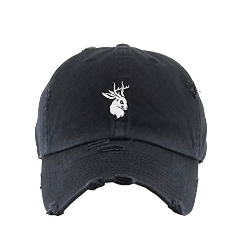 Jackalope Vintage Baseball Cap Embroidered Cotton Adjustable Distressed Dad Hat