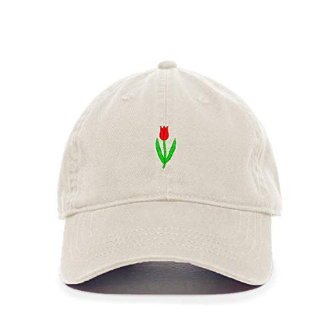 Tulip Flower Baseball Cap Embroidered Cotton Adjustable Dad Hat