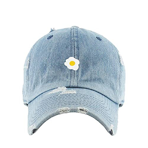 Scrambled Egg Vintage Baseball Cap Embroidered Cotton Adjustable Distressed Dad Hat