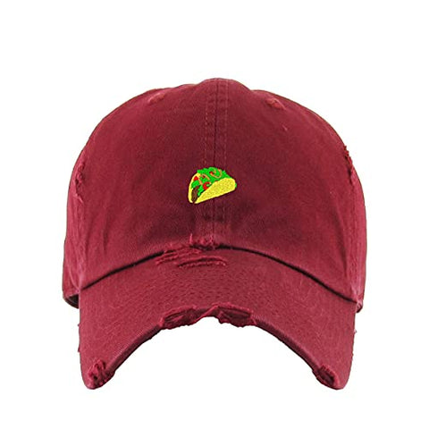 Mexican Taco Vintage Baseball Cap Embroidered Cotton Adjustable Distressed Dad Hat