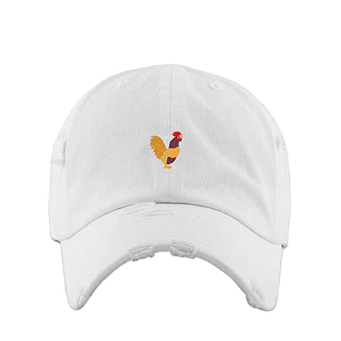 Rooster Vintage Baseball Cap Embroidered Cotton Adjustable Distressed Dad Hat