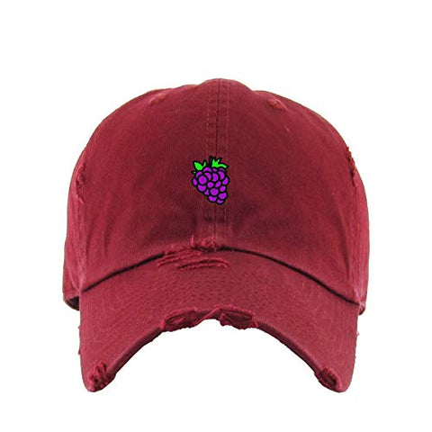 Grape Vintage Baseball Cap Embroidered Cotton Adjustable Distressed Dad Hat