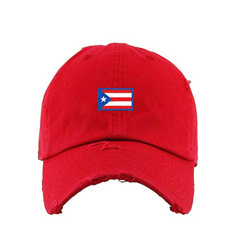 Puerto Rico Flag Vintage Baseball Cap Embroidered Cotton Adjustable Distressed Dad Hat