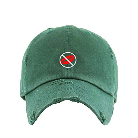 No Kiss Stop Kissing Vintage Baseball Cap Embroidered Cotton Adjustable Distressed Dad Hat