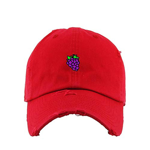 Grape Vintage Baseball Cap Embroidered Cotton Adjustable Distressed Dad Hat