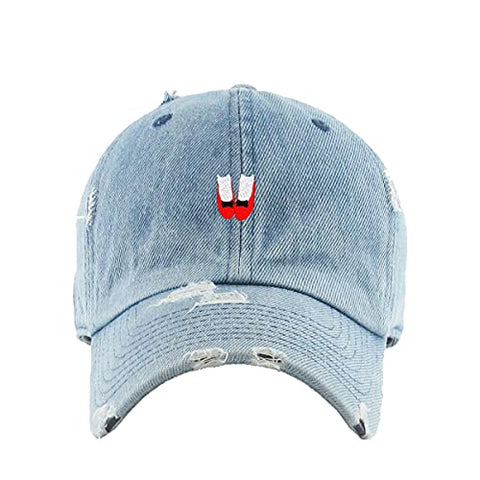 Lady Shoes Vintage Baseball Cap Embroidered Cotton Adjustable Distressed Dad Hat