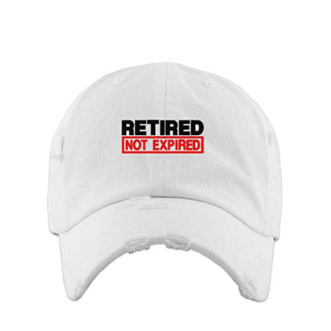 Retired Not Expired Vintage Baseball Cap Embroidered Cotton Adjustable Distressed Dad Hat