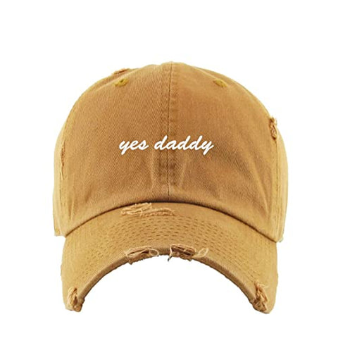 Yes Daddy Vintage Baseball Cap Embroidered Cotton Adjustable Distressed Dad Hat