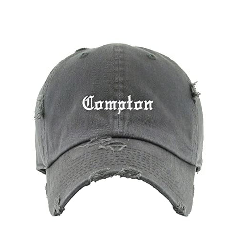 Compton Vintage Baseball Cap Embroidered Cotton Adjustable Distressed Dad Hat