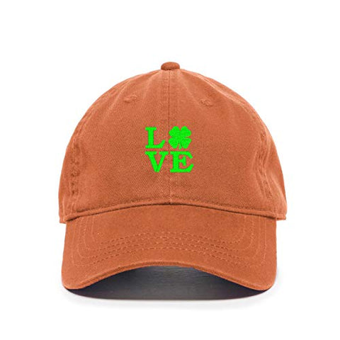 Love Shamrock Baseball Cap Embroidered Cotton Adjustable Dad Hat