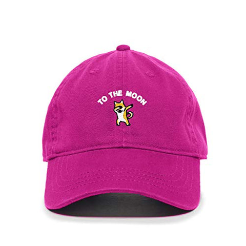 Dogecoin to The Moon Baseball Cap Embroidered Cotton Adjustable Dad Hat