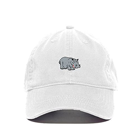 Hippopotamus Baseball Cap Embroidered Cotton Adjustable Dad Hat