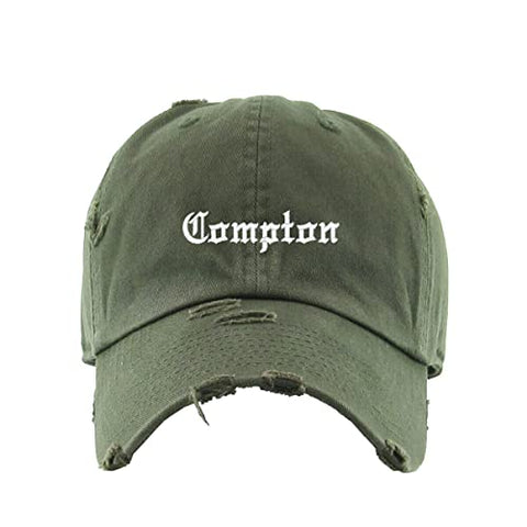 Compton Vintage Baseball Cap Embroidered Cotton Adjustable Distressed Dad Hat