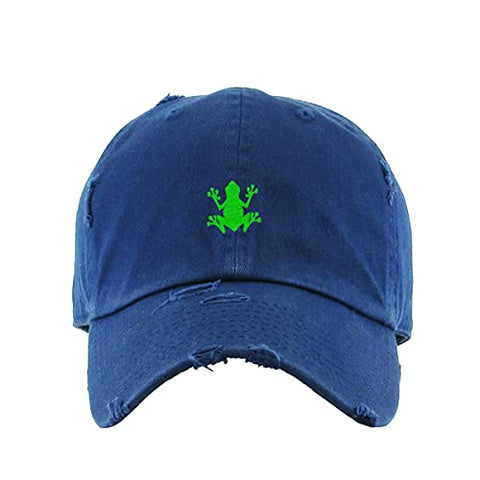 Bullfrog Vintage Baseball Cap Embroidered Cotton Adjustable Distressed Dad Hat