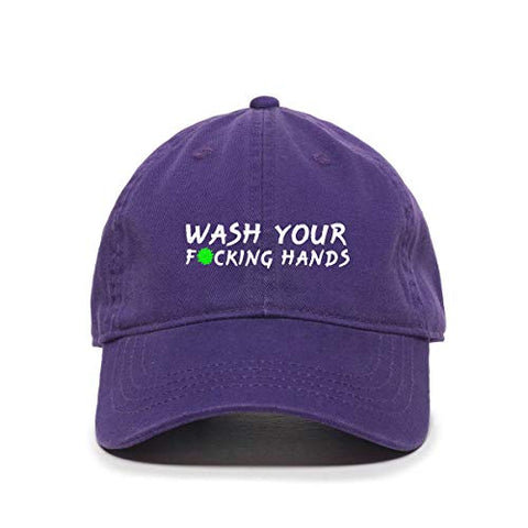 Wash Your Fucking Hands Baseball Cap Embroidered Cotton Adjustable Dad Hat