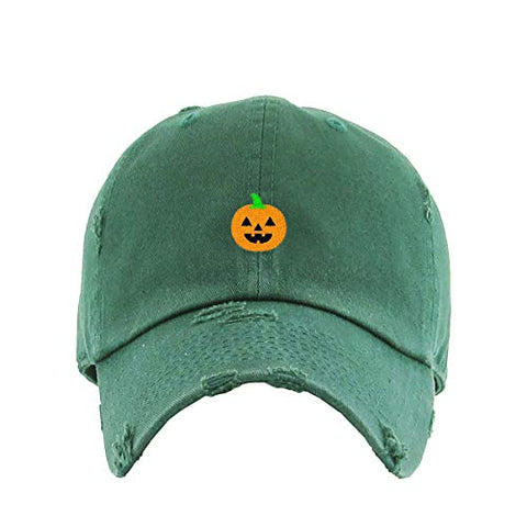 Halloween Pumpkin Vintage Baseball Cap Embroidered Cotton Adjustable Distressed Dad Hat