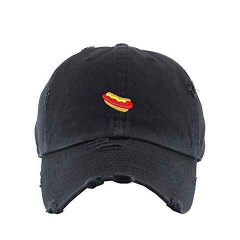 Hotdog Sandwich Vintage Baseball Cap Embroidered Cotton Adjustable Distressed Dad Hat