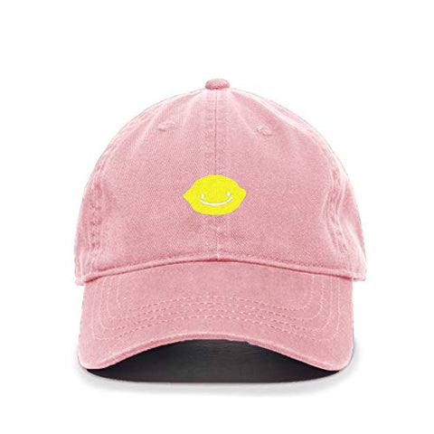 Smiling Lemon Baseball Cap Embroidered Cotton Adjustable Dad Hat