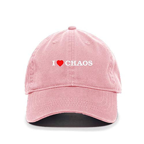 I Love Chaos Baseball Cap Embroidered Cotton Adjustable Dad Hat