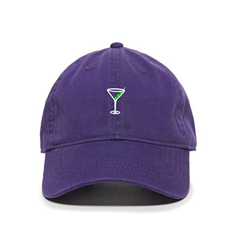 Martini Glass with Olive Baseball Cap Embroidered Cotton Adjustable Dad Hat