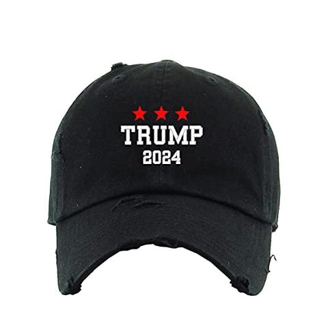 Trump 2024 Vintage Baseball Cap Embroidered Cotton Adjustable Distressed Dad Hat