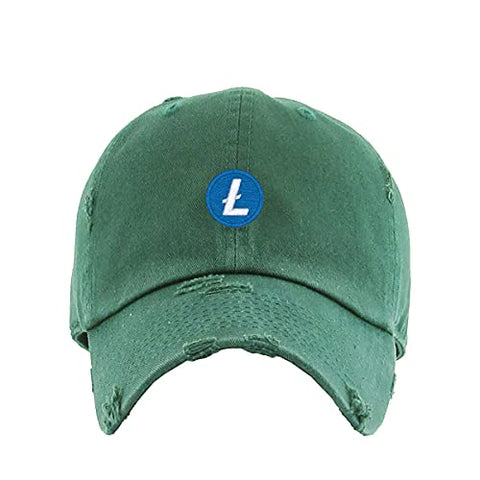 Litecoin Vintage Baseball Cap Embroidered Cotton Adjustable Distressed Dad Hat