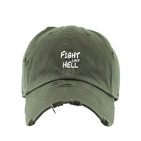 Fight Like Hell Vintage Baseball Cap Embroidered Cotton Adjustable Distressed Dad Hat