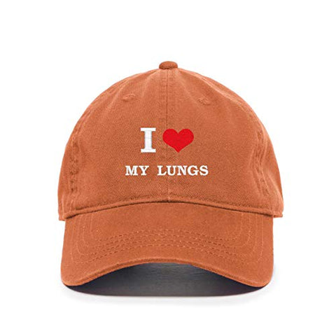 I Love My Lungs Baseball Cap Embroidered Cotton Adjustable Dad Hat