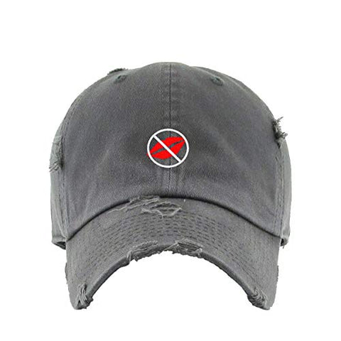 No Kiss Stop Kissing Vintage Baseball Cap Embroidered Cotton Adjustable Distressed Dad Hat