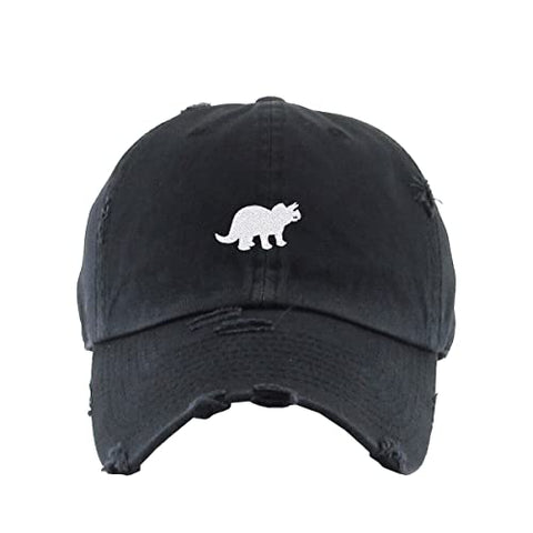 Triceratops Dinosaur Vintage Baseball Cap Embroidered Cotton Adjustable Distressed Dad Hat