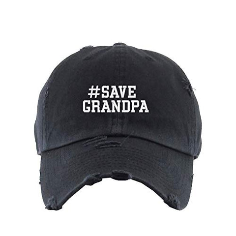 Save Grandpa Vintage Baseball Cap Embroidered Cotton Adjustable Distressed Dad Hat