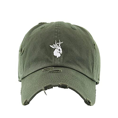 Jackalope Vintage Baseball Cap Embroidered Cotton Adjustable Distressed Dad Hat