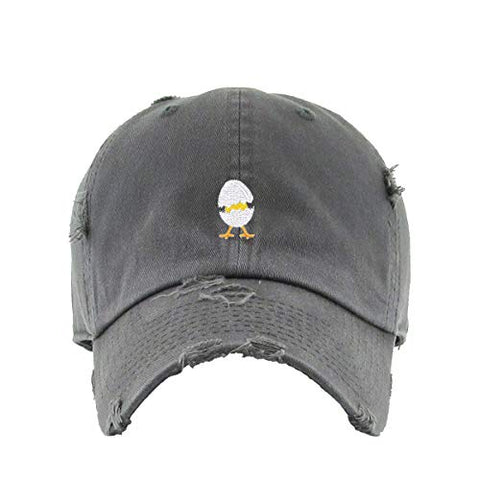 Chick Hatching Vintage Baseball Cap Embroidered Cotton Adjustable Distressed Dad Hat