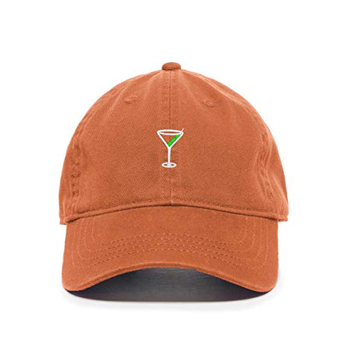 Martini Glass with Olive Baseball Cap Embroidered Cotton Adjustable Dad Hat