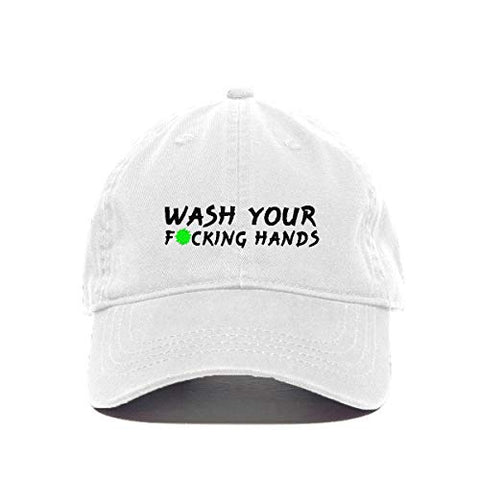 Wash Your Fucking Hands Baseball Cap Embroidered Cotton Adjustable Dad Hat