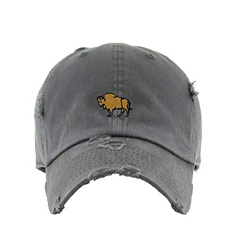 Wild Buffalo Vintage Baseball Cap Embroidered Cotton Adjustable Distressed Dad Hat